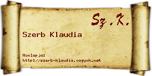 Szerb Klaudia névjegykártya